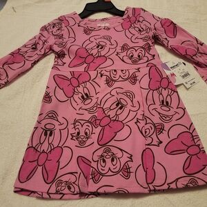Pink Cartoon Character Kids Casual Dress